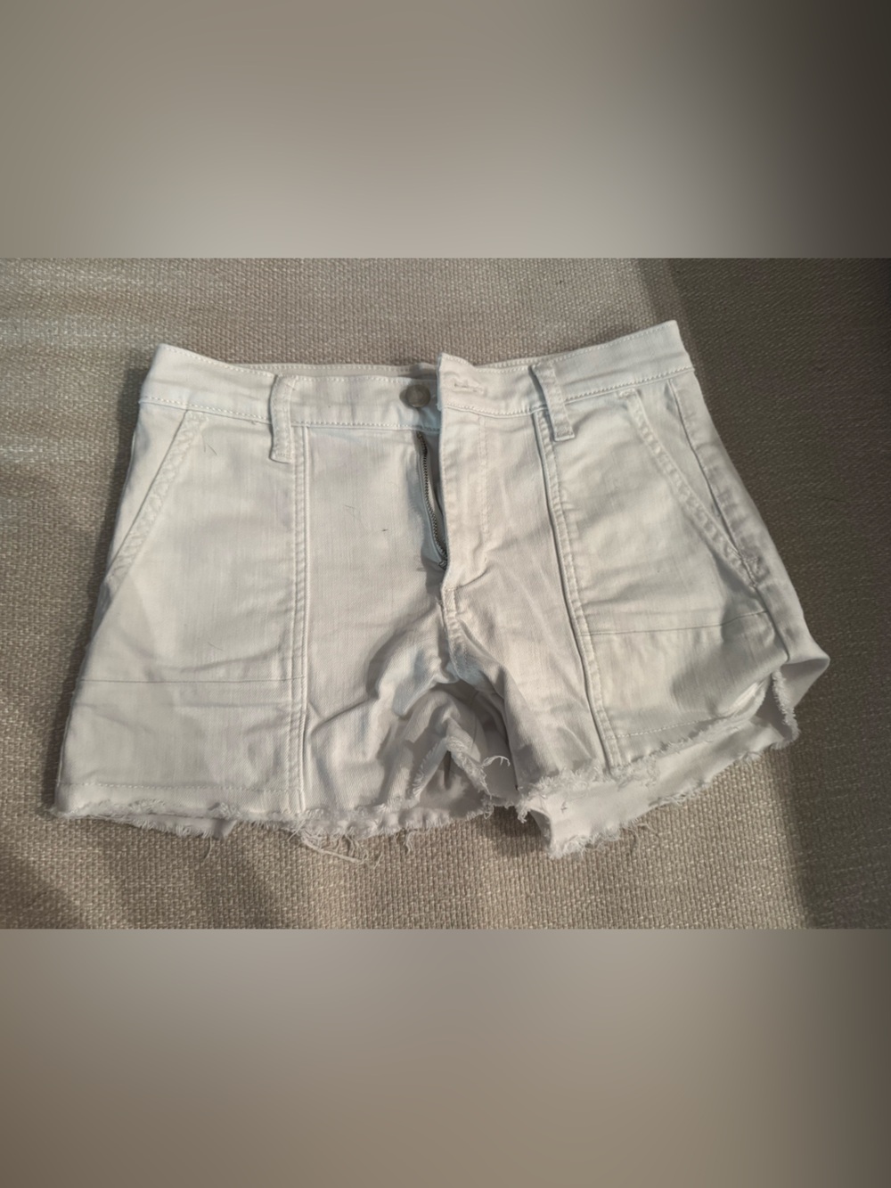 Joe's Jeans White Frayed-Hem Denim Cutoffs